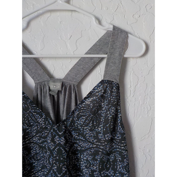 Converse One Star Gray Tank Top Women Large Geometric Print Sleeveless Stretch - Picture 3 of 7